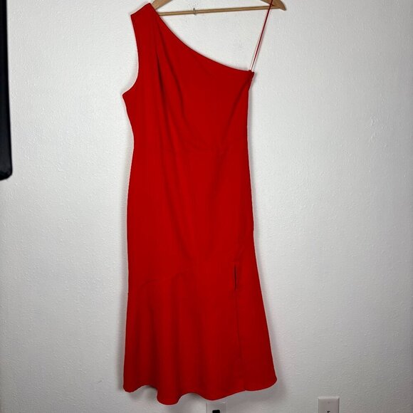 Sam Edelman NWT Cady One Shoulder Red Tiered Maxi Dress Size: 14 - Picture 2 of 11